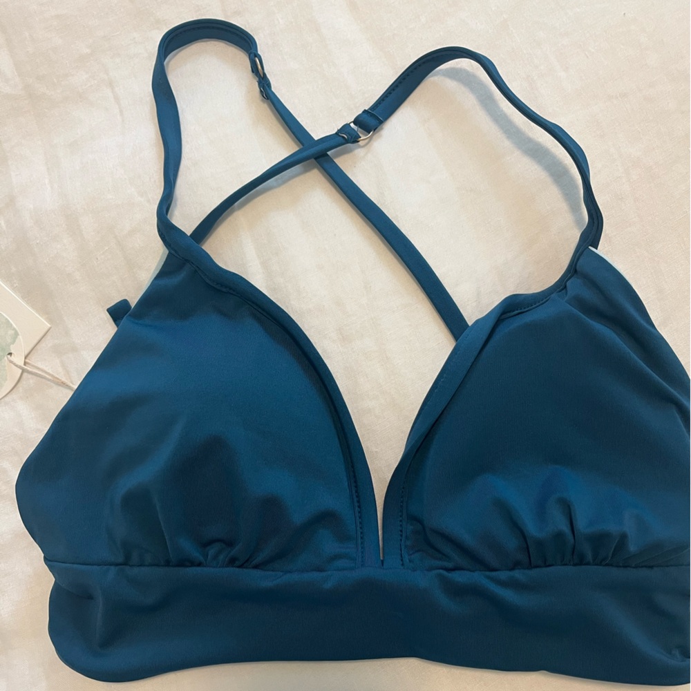 Carve Designs Azure/Ice Reversible Bikini Top-Small NWT